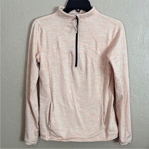 T by Talbots Peach Super Soft Quarter-Zip Top
